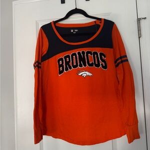 Women's Orange Long Sleeve Broncos Tee